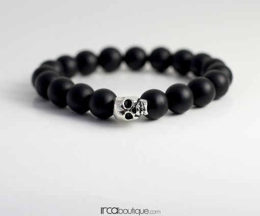 Bracelet_BlackMatteOnyx_Skull020601001Front